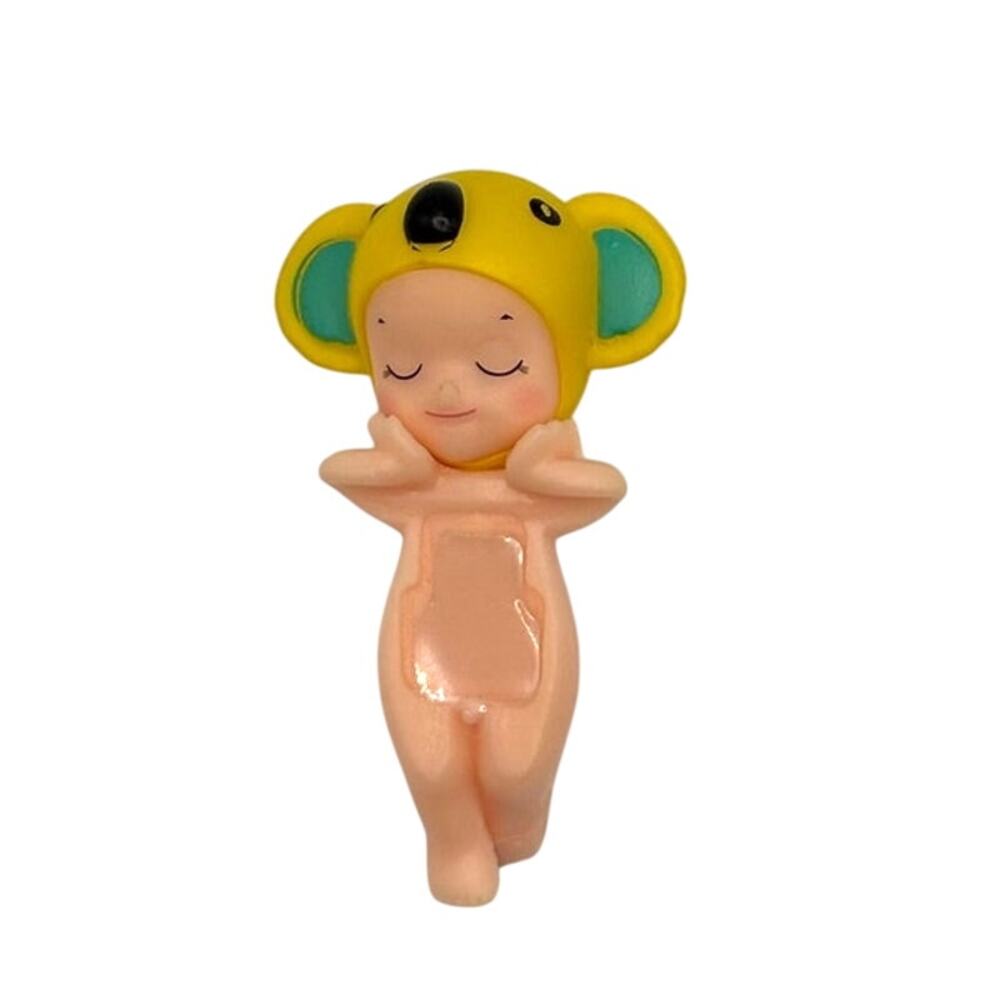 New Kewpie/Angel Mini Figure Keychain in Yellow Koala Costume, Open Blind Box